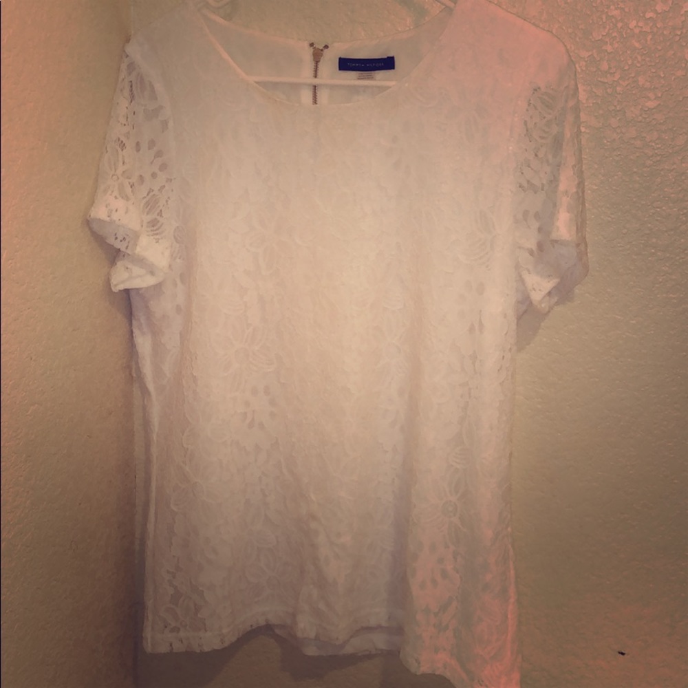 Short sleeve lace top